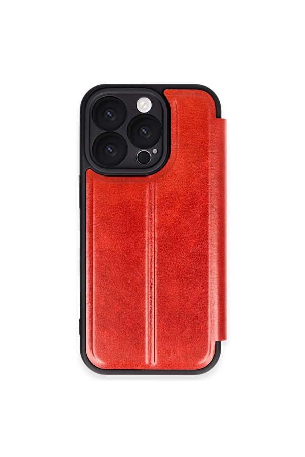 Evi̇mdeyokyok Apple İphone 16 Pro Max Kılıf Fli̇p Cover - Kırmızı