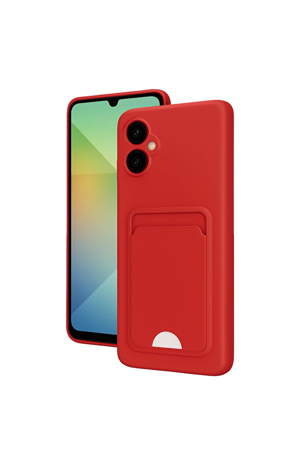 Evi̇mdeyokyok Samsung Galaxy A06 Kılıf Kelvi̇n Kartvi̇zi̇tli̇ Si̇li̇kon - Kırmızı
