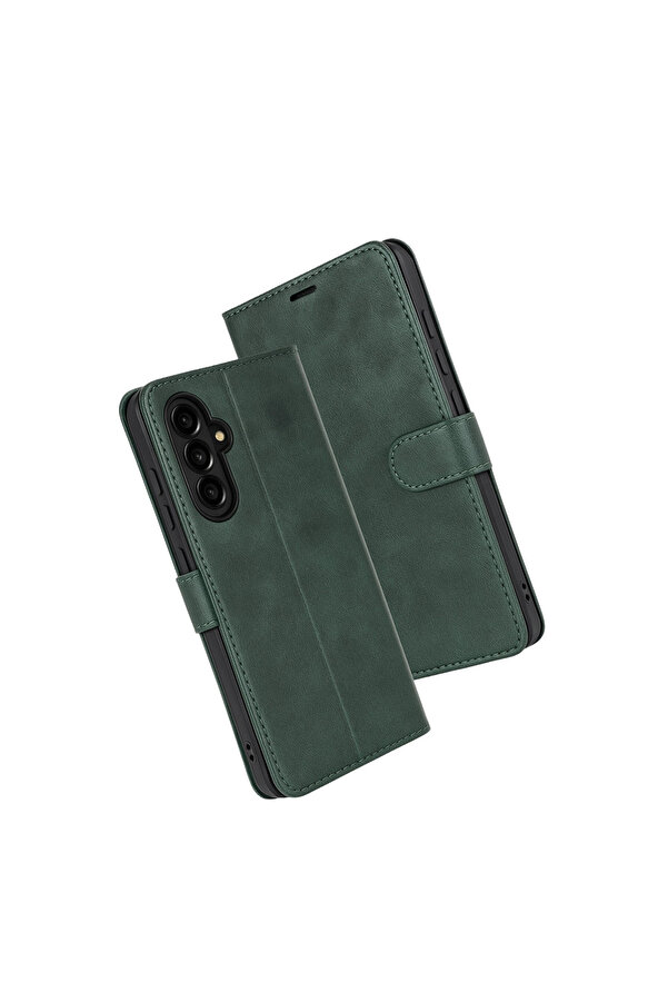 Evi̇mdeyokyok Samsung Galaxy A17 5G Trend S Plus Kapaklı Kılıf - Yeşi̇l