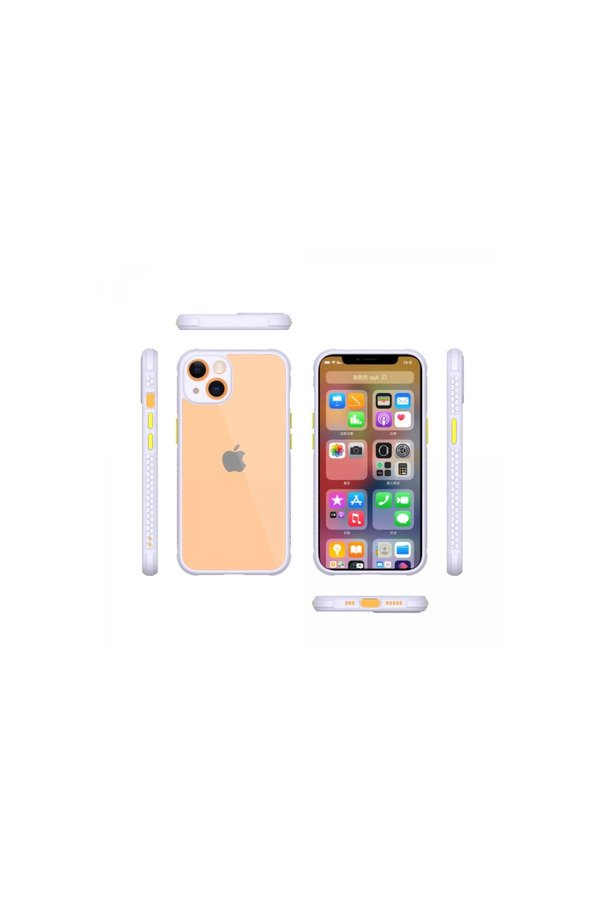 Evimdeyokyok Apple İphone 13 Mini Kılıf Miami Şeffaf Silikon - Lila
