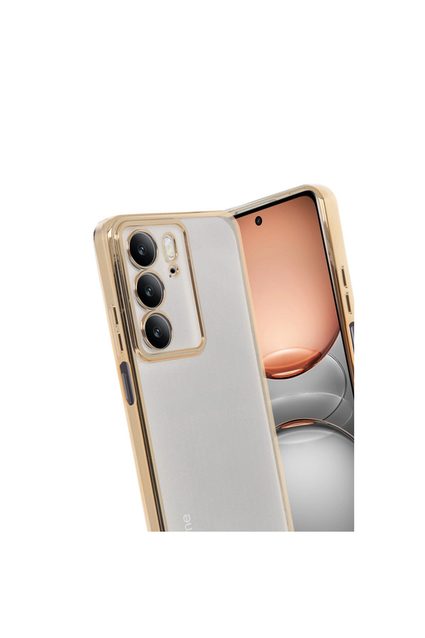 Evi̇mdeyokyok Realme C75 4G Kılıf Razer Lensli̇ Si̇li̇kon - Gold