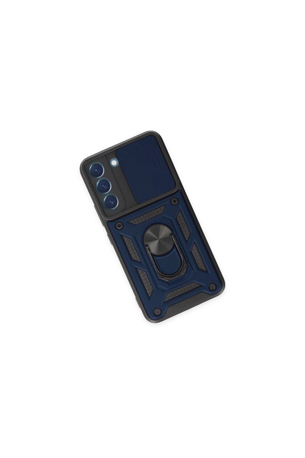 Evimdeyokyok Samsung Galaxy S23 Fe Kılıf Pars Lens Yüzüklü Silikon - Lacivert
