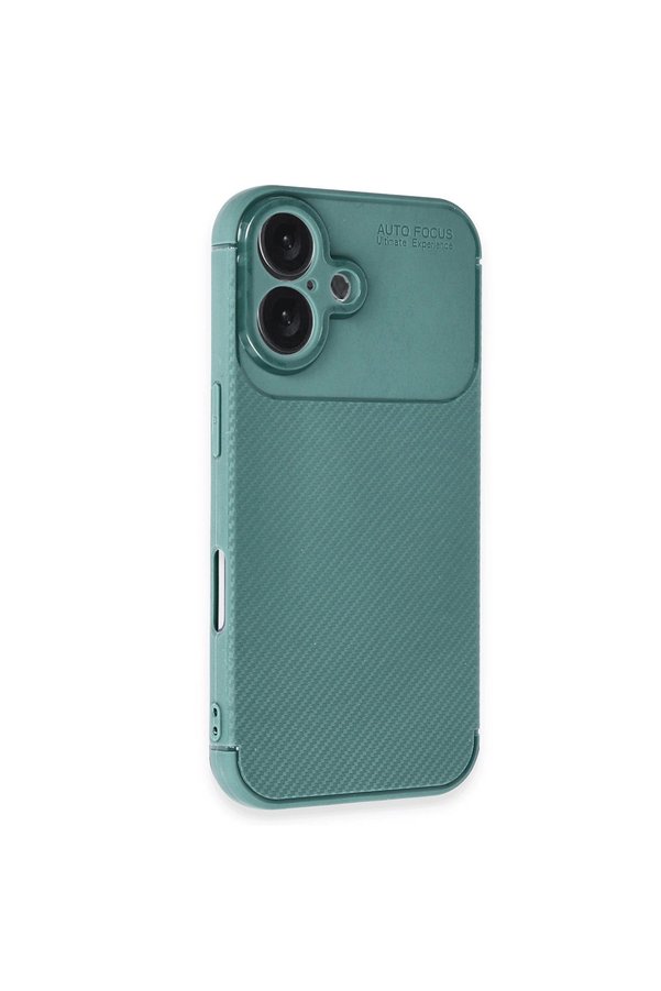Evimdeyokyok Apple İphone 16 Plus Kılıf Auto Focus Karbon Kapak - Koyu Yeşil