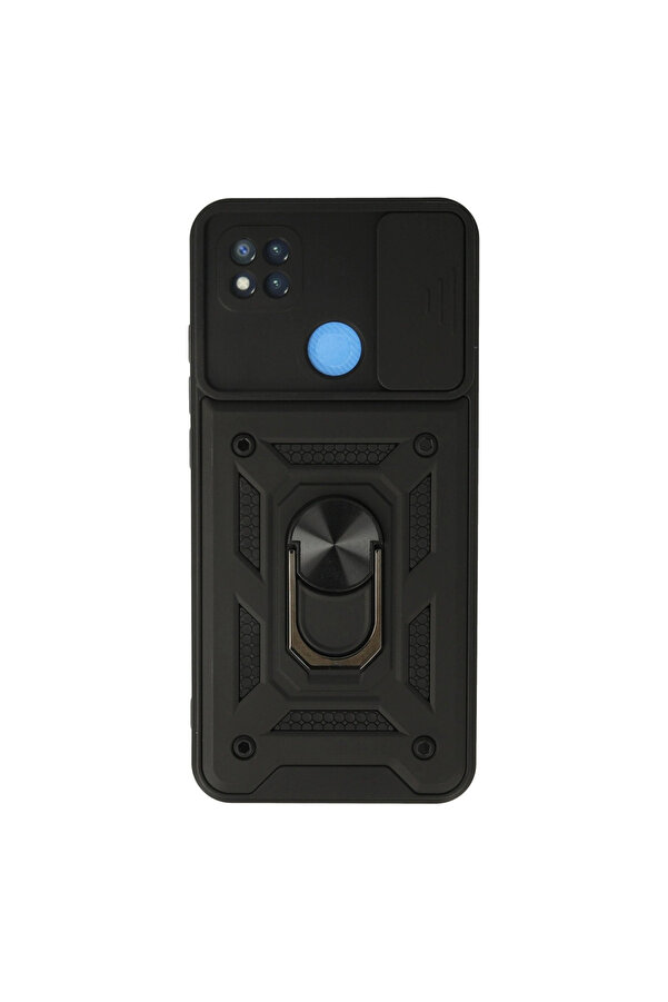 Evi̇mdeyokyok Xi̇aomi̇ Redmi̇ 9C Kılıf Pars Lens Yüzüklü Si̇li̇kon - Si̇yah