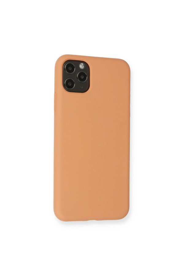 Evimdeyokyok Apple İphone 11 Pro Max Kılıf Nano İçi Kadife Silikon - Mat Turuncu