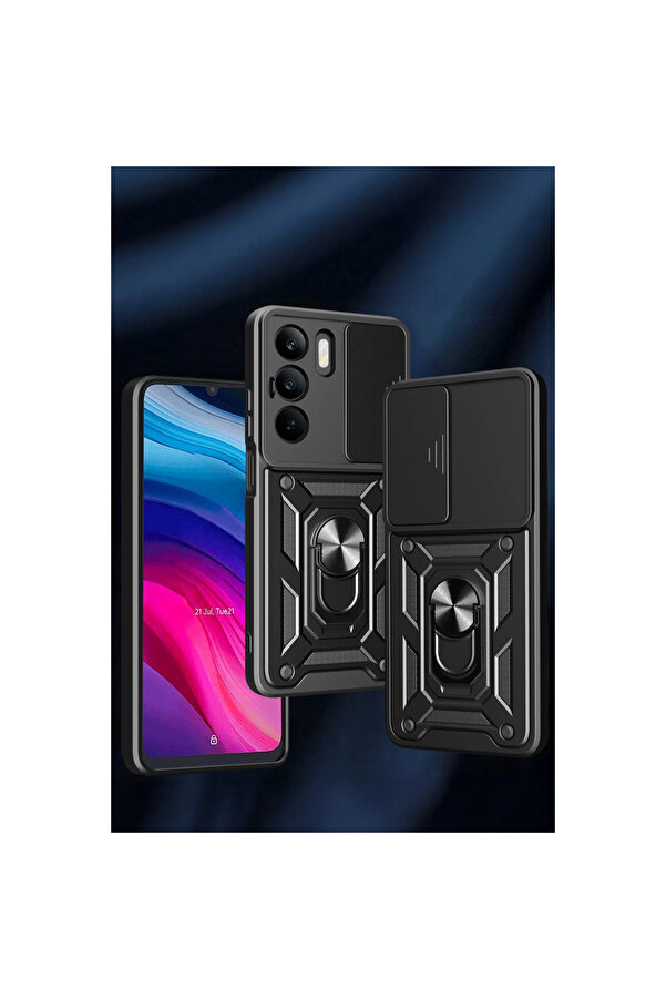Evi̇mdeyokyok Realme C75 4G Kılıf Pars Lens Yüzüklü Si̇li̇kon - Kırmızı