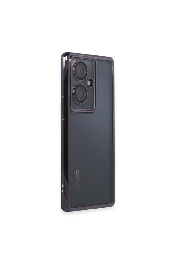 Evimdeyokyok Vivo V29 Lite Kılıf Razer Lensli Silikon - Mor