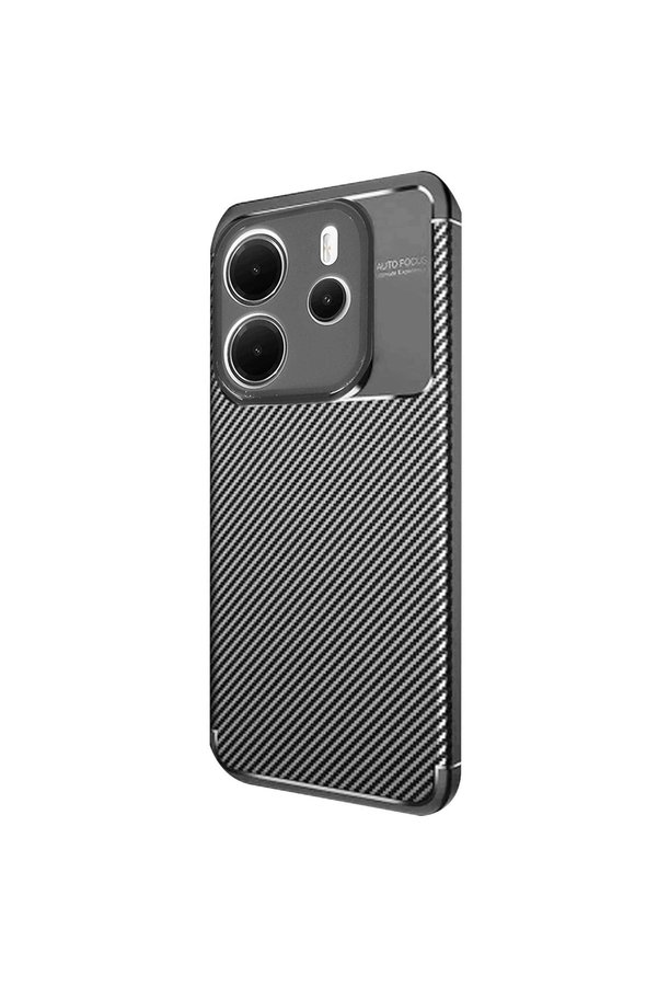 Evi̇mdeyokyok Xi̇aomi̇ Redmi̇ Note 14 4G Kılıf Auto Focus Karbon Kapak - Si̇yah