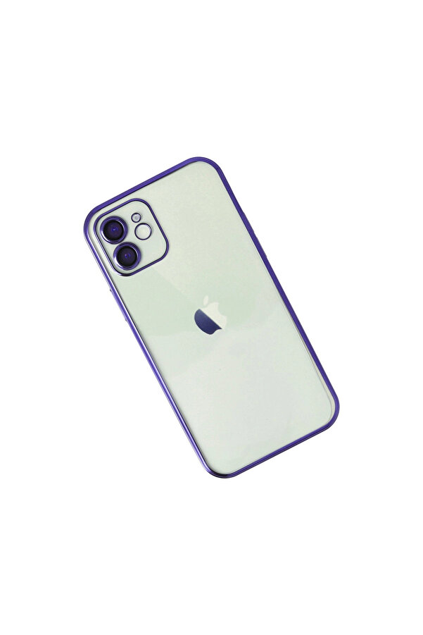 Evi̇mdeyokyok Apple İphone 12 Kılıf Razer Lensli̇ Si̇li̇kon - Mor