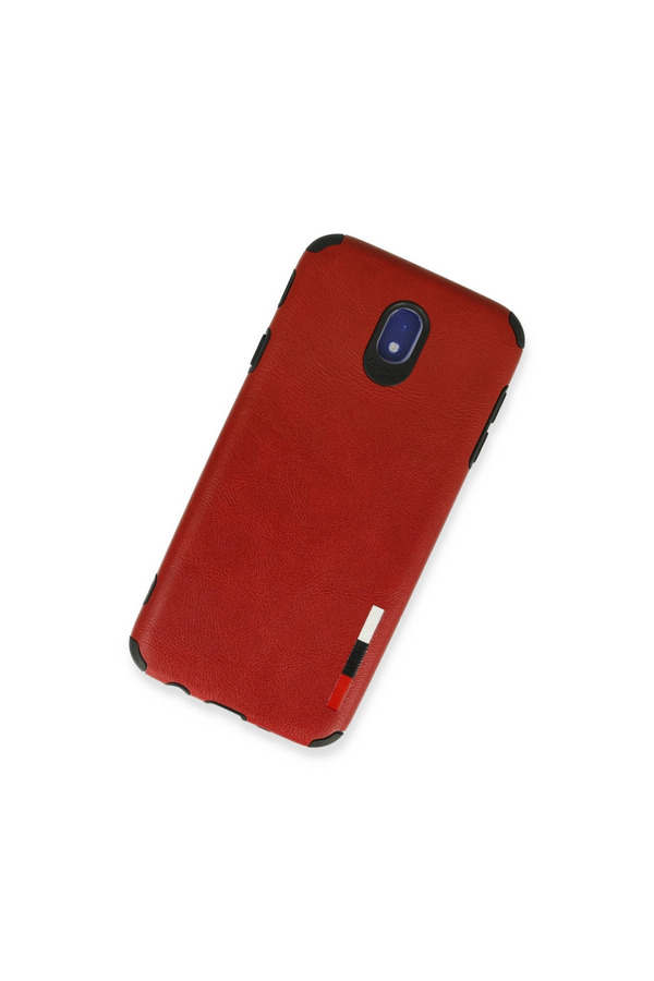Evimdeyokyok Samsung Galaxy J7 Pro / J730 Kılıf Loop Deri Silikon - Kırmızı
