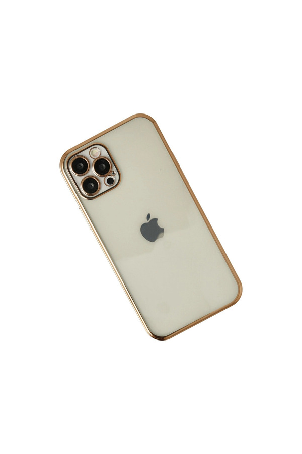 Evi̇mdeyokyok Apple İphone 12 Pro Kılıf Razer Lensli̇ Si̇li̇kon - Gold