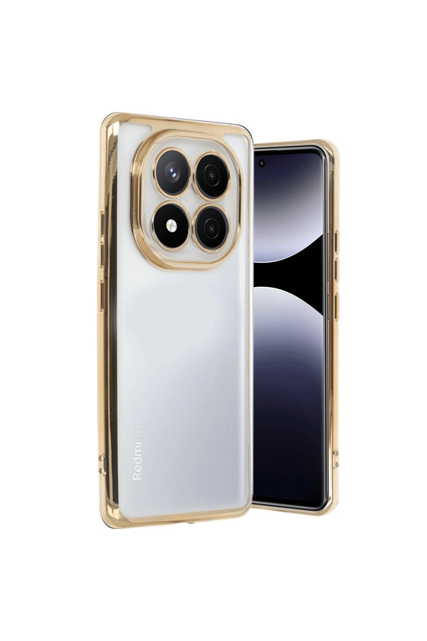 Evi̇mdeyokyok Xi̇aomi̇ Redmi̇ Note 14 Pro Plus Kılıf Razer Lensli̇ Si̇li̇kon - Gold