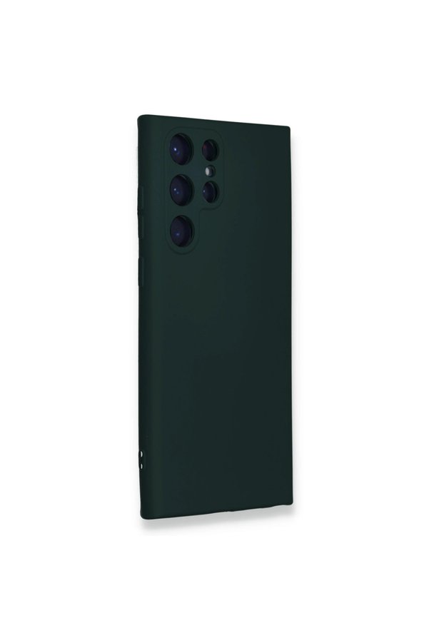 Evi̇mdeyokyok Samsung Galaxy S23 Ultra Kılıf Nano İçi̇ Kadi̇fe Si̇li̇kon - Koyu Yeşi̇l