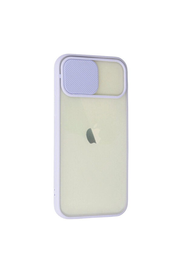 Evi̇mdeyokyok Apple İphone 12 Kılıf Palm Buzlu Kamera Sürgülü Si̇li̇kon - Li̇la