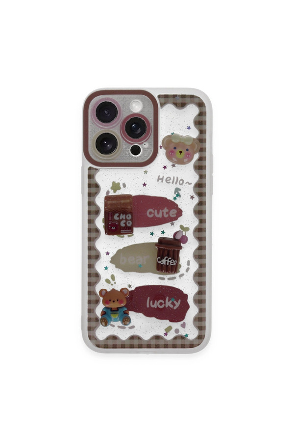 Evi̇mdeyokyok Apple İphone 14 Pro Max Kılıf Sweet Desenli̇ Si̇li̇kon Kapak - Şeffaf
