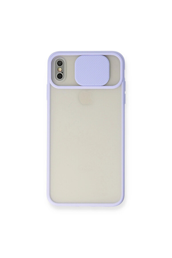 Evi̇mdeyokyok Apple İphone Xs Max Kılıf Palm Buzlu Kamera Sürgülü Si̇li̇kon - Li̇la