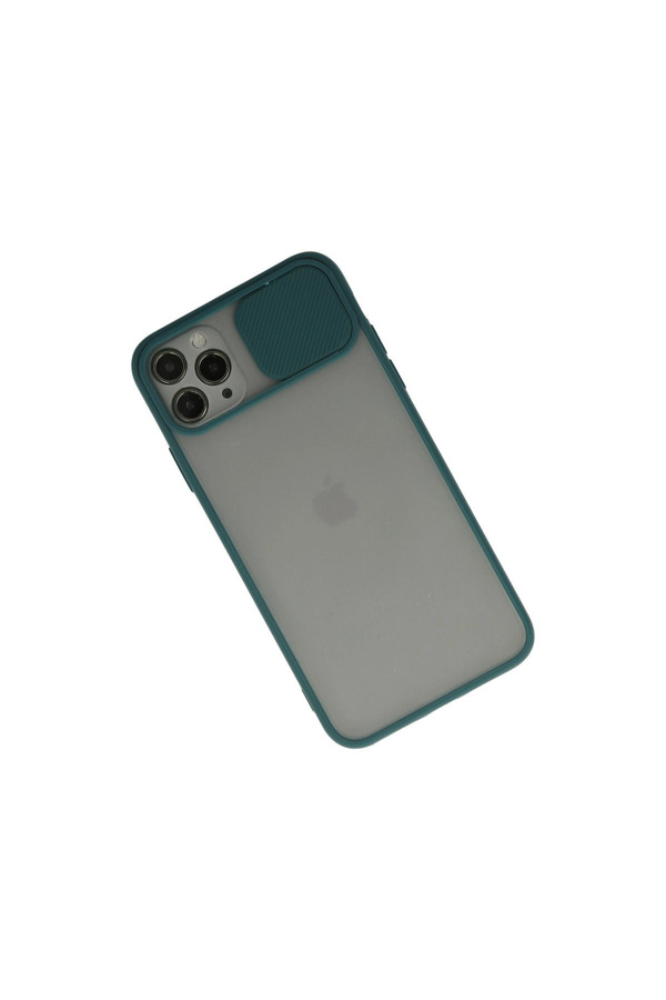 Evi̇mdeyokyok Apple İphone 11 Pro Kılıf Palm Buzlu Kamera Sürgülü Si̇li̇kon - Yeşi̇l