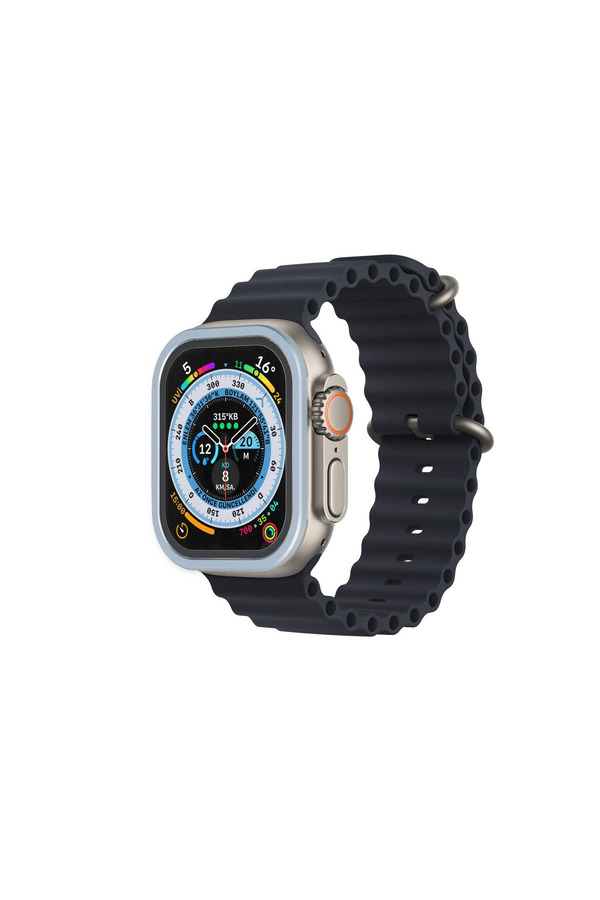 Evi̇mdeyokyok Apple Watch Ultra 49Mm Alümi̇nyum Kasa Cam Ekran Koruyucu - Mavi̇