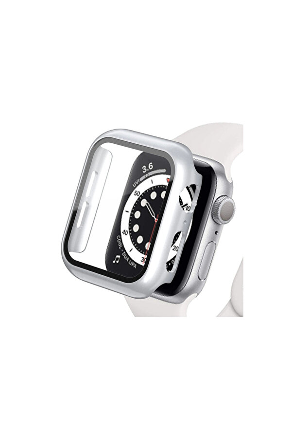 Evi̇mdeyokyok Apple Watch Ultra 49Mm Camlı Kasa Ekran Koruyucu - Gümüş