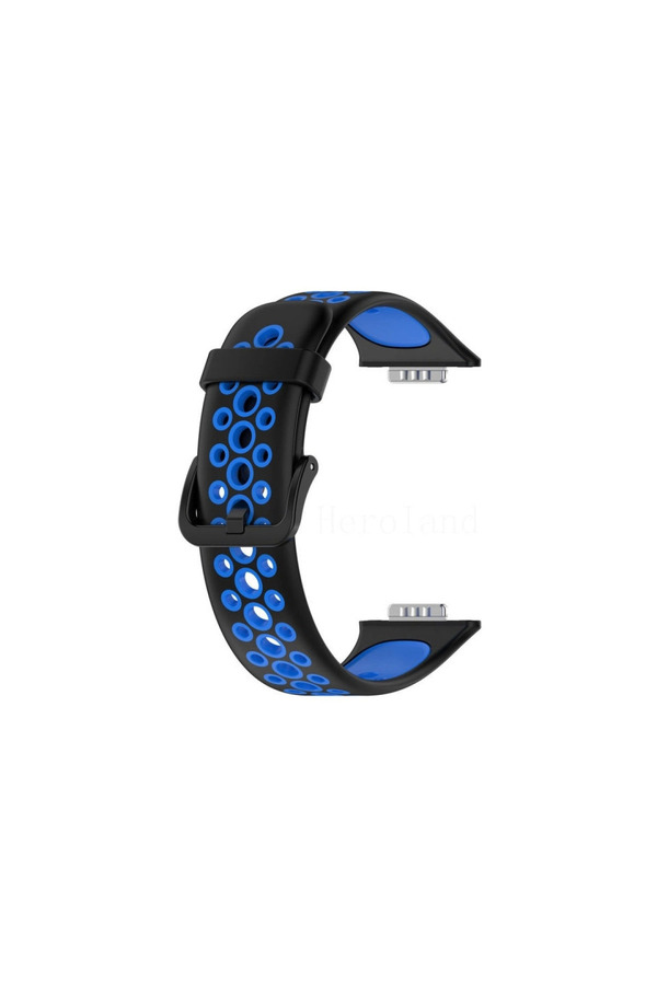 Evi̇mdeyokyok Huawei̇ Watch Fi̇t 2 Spor Deli̇kli̇ Kordon - Si̇yah-Mavi̇