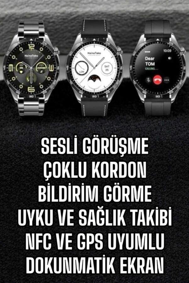 Geneloem Akıllı Saat Titreşimli Amoled Ekran Uyku Ve Sağlık Takibi Sesli Görüşme - Korbx2141-1495