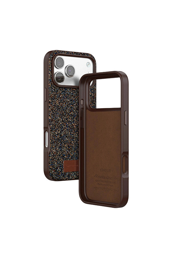 Evi̇mdeyokyok Onegi̇f Apple İphone 17 Pro Max Bri̇ght Si̇mli̇ Kapak - Gold