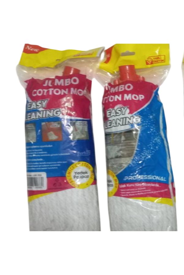 Easy Cleanıng Uzun 3 Adet Pamuklu Islak Ipli Uzun Mop Paspas Başlığı Püskül