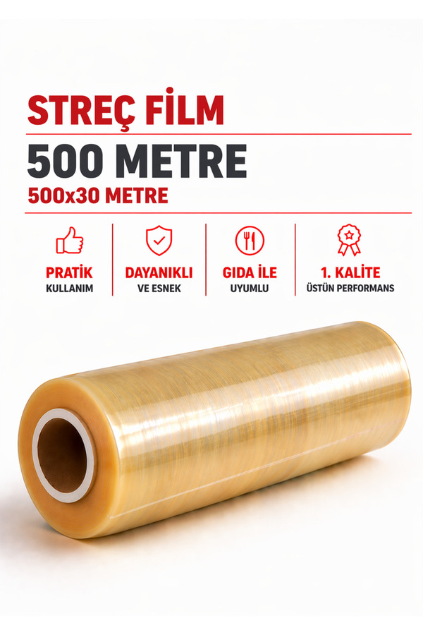 naft 500 Metre X 30 cm Gıda Streç Film Yemekçiler Çiğ Köfteciler için 1.kalite