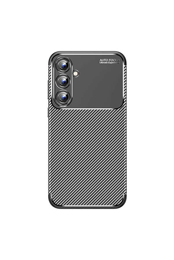 Evi̇mdeyokyok Samsung Galaxy A15 4G Kılıf Auto Focus Karbon Kapak - Si̇yah