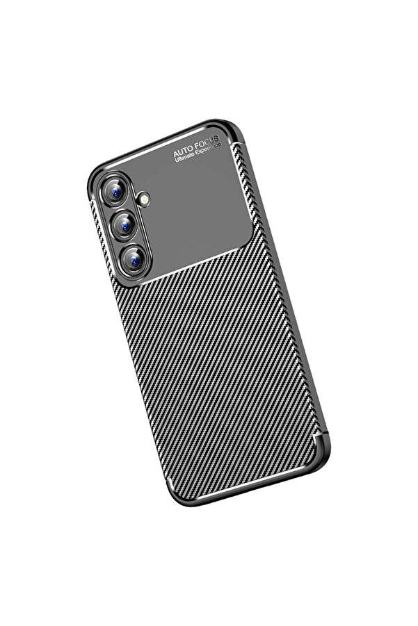 Evi̇mdeyokyok Samsung Galaxy A15 4G Kılıf Auto Focus Karbon Kapak - Si̇yah