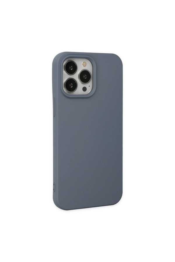 Evi̇mdeyokyok Apple İphone 15 Pro Max Kılıf Nano İçi̇ Kadi̇fe Si̇li̇kon - Gri̇