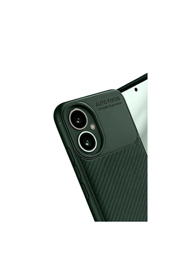 Evi̇mdeyokyok Honor 400 Kılıf Auto Focus Karbon Kapak - Koyu Yeşi̇l