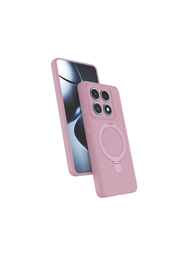 Evi̇mdeyokyok Xi̇aomi̇ Mi̇ 14T Pro Regal Magsafe Standlı Kapak - Açık Pembe