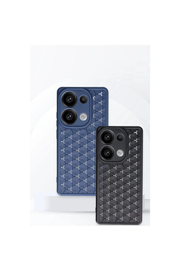 Evi̇mdeyokyok Xi̇aomi̇ Redmi̇ Note 13 Pro 5G Kılıf Petek Si̇li̇kon Kapak - Laci̇vert