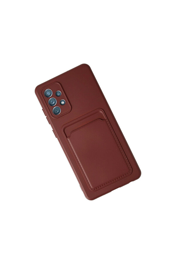 Evi̇mdeyokyok Samsung Galaxy A72 Kılıf Kelvi̇n Kartvi̇zi̇tli̇ Si̇li̇kon - Bordo