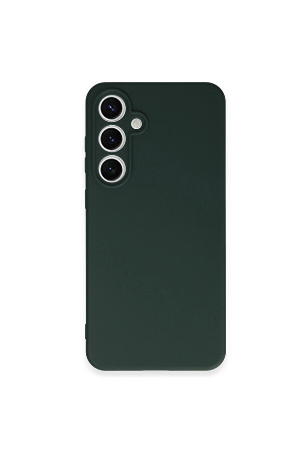 Evi̇mdeyokyok Samsung Galaxy S24 Fe Kılıf Nano İçi̇ Kadi̇fe Si̇li̇kon - Koyu Yeşi̇l