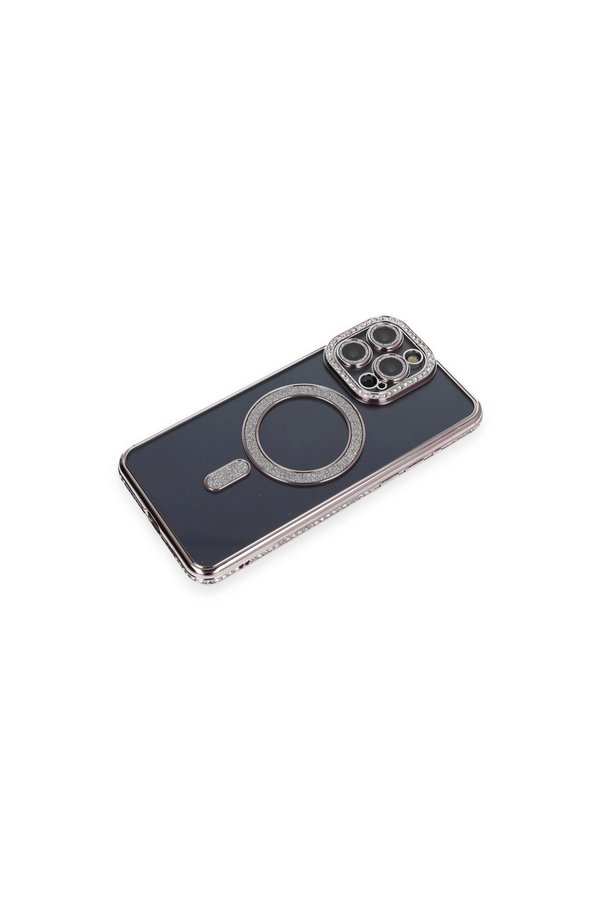 Evimdeyokyok Apple İphone 14 Pro Kılıf Joke Simli Magneticsafe Kılıf - Gri