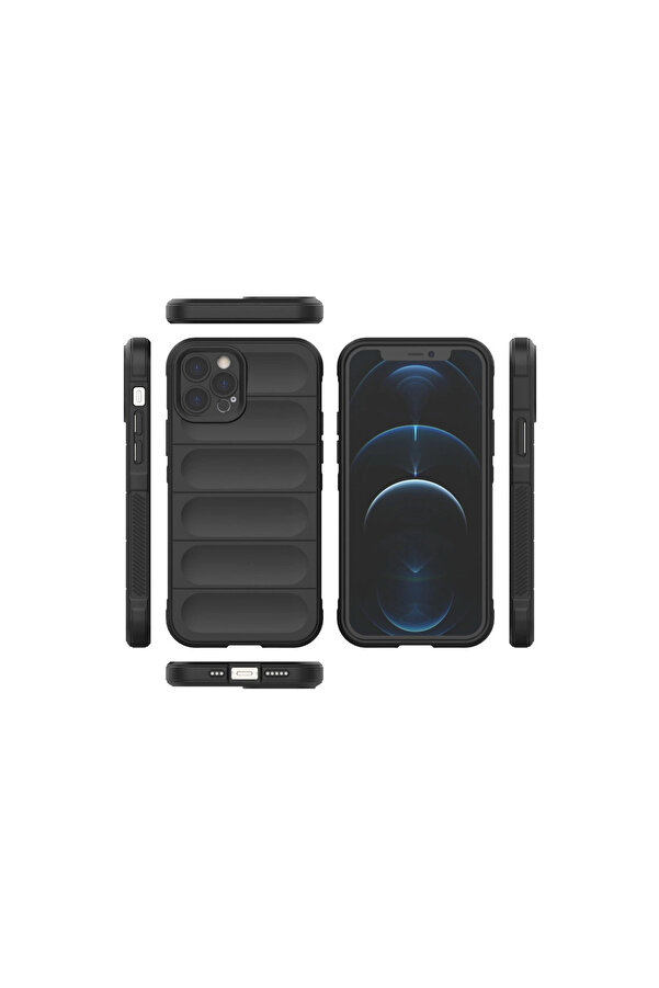 Evi̇mdeyokyok Apple İphone 12 Pro Kılıf Opti̇mum Si̇li̇kon - Si̇yah