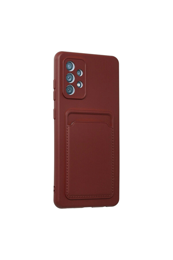 Evi̇mdeyokyok Samsung Galaxy A72 Kılıf Kelvi̇n Kartvi̇zi̇tli̇ Si̇li̇kon - Bordo