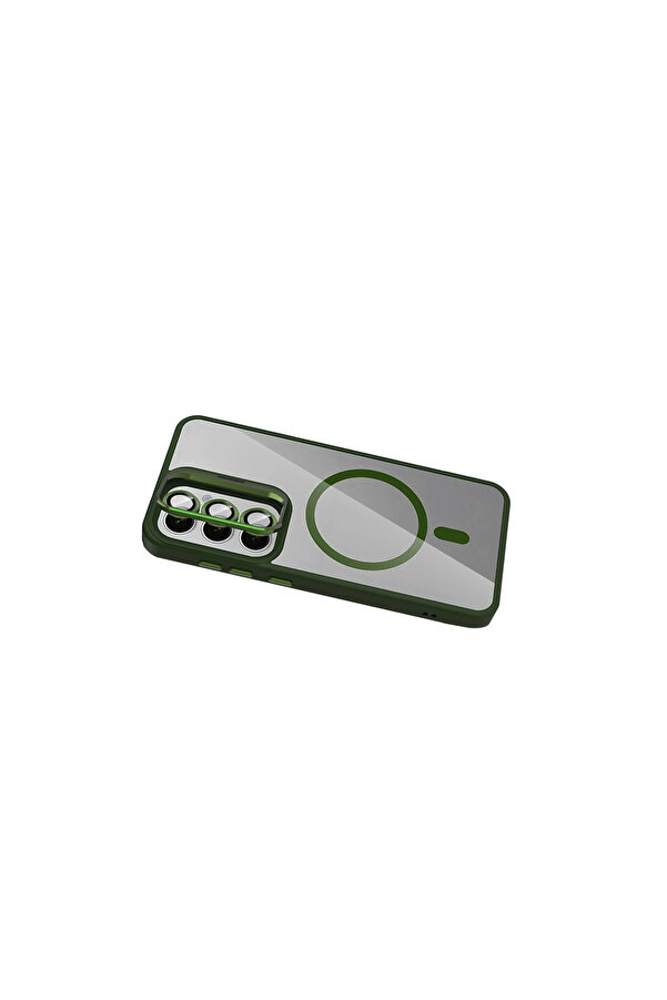 Evi̇mdeyokyok Joko Samsung Galaxy S24 Fe Remi̇m Lensli̇ Magsafe Standlı Kapak - Koyu Yeşi̇l