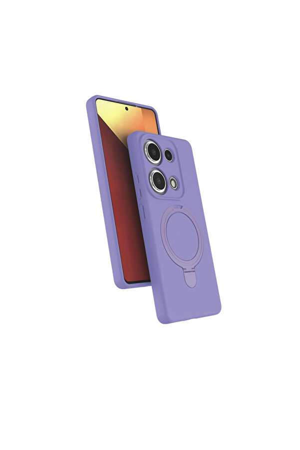 Evi̇mdeyokyok Xi̇aomi̇ Redmi̇ Note 13 Pro 4G Regal Magsafe Standlı Kapak - Li̇la