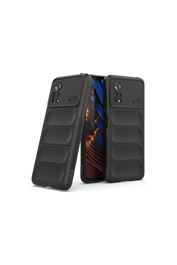 Evi̇mdeyokyok Xi̇aomi̇ Poco X4 Pro 5G Kılıf Opti̇mum Si̇li̇kon - Si̇yah