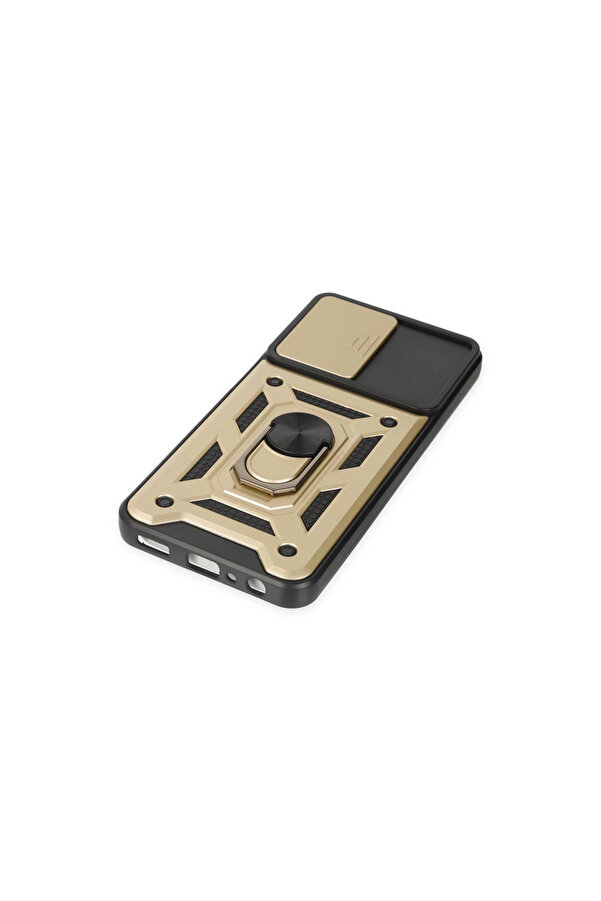 Evi̇mdeyokyok Samsung Galaxy A04S Kılıf Pars Lens Yüzüklü Si̇li̇kon - Gold