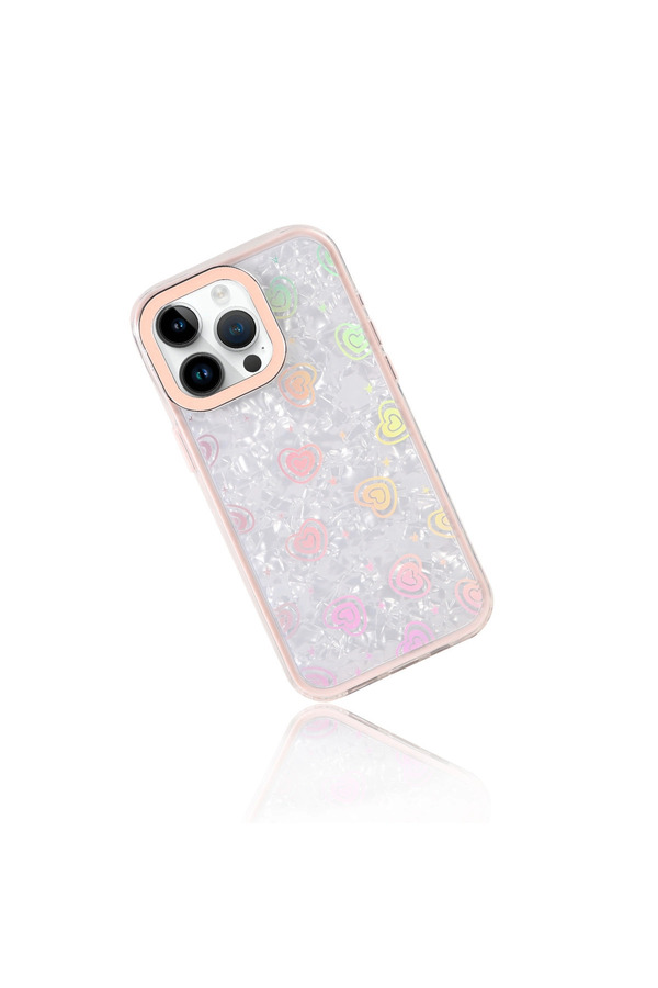 Evi̇mdeyokyok Apple İphone 15 Pro Lumi̇ Desenli̇ Kapak - Pembe