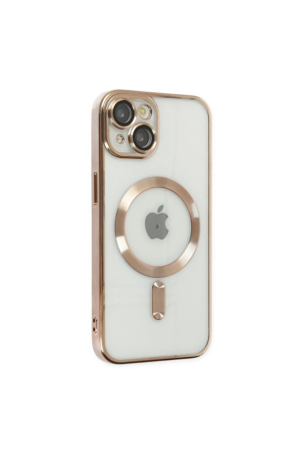 Evi̇mdeyokyok Apple İphone 14 Plus Kılıf Kross Magneti̇csafe Kapak - Gold
