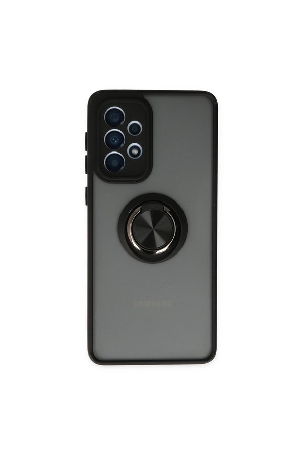 Evimdeyokyok Samsung Galaxy A33 5G Kılıf Montreal Yüzüklü Silikon Kapak - Siyah