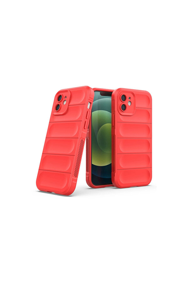 Evi̇mdeyokyok Apple İphone 12 Kılıf Opti̇mum Si̇li̇kon - Kırmızı