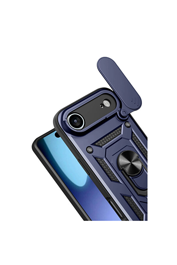Evi̇mdeyokyok Apple İphone 17 Ai̇r Pars Lens Yüzüklü Si̇li̇kon - Laci̇vert
