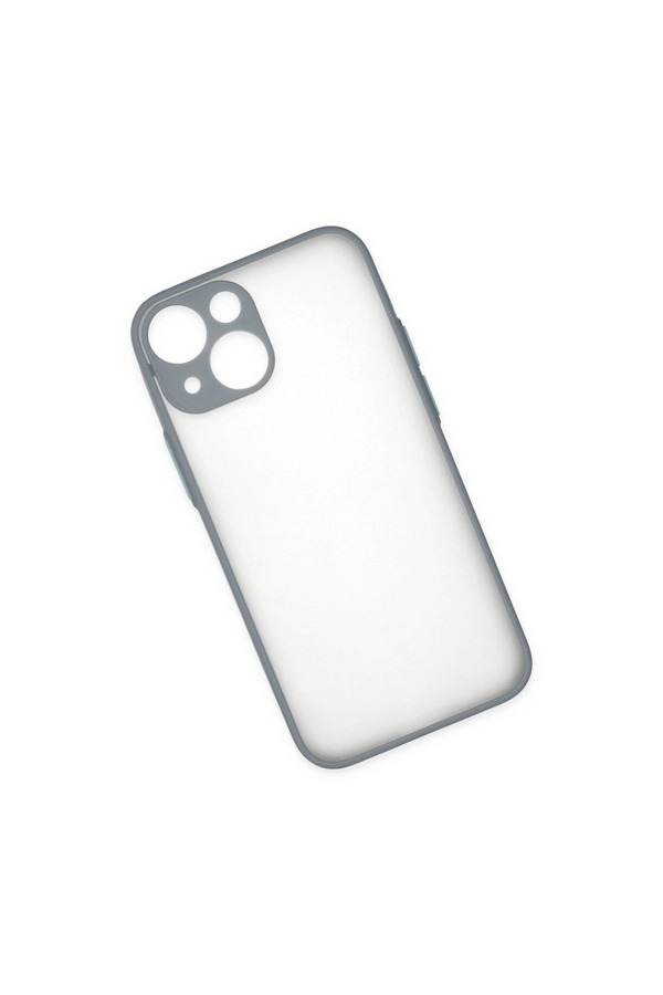 Evi̇mdeyokyok Apple İphone 15 Plus Kılıf Montreal Si̇li̇kon Kapak - Gri̇