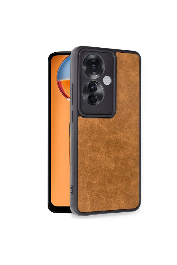 Evi̇mdeyokyok Oppo Reno 11F Kılıf Aras Deri̇ Kapak - Taba